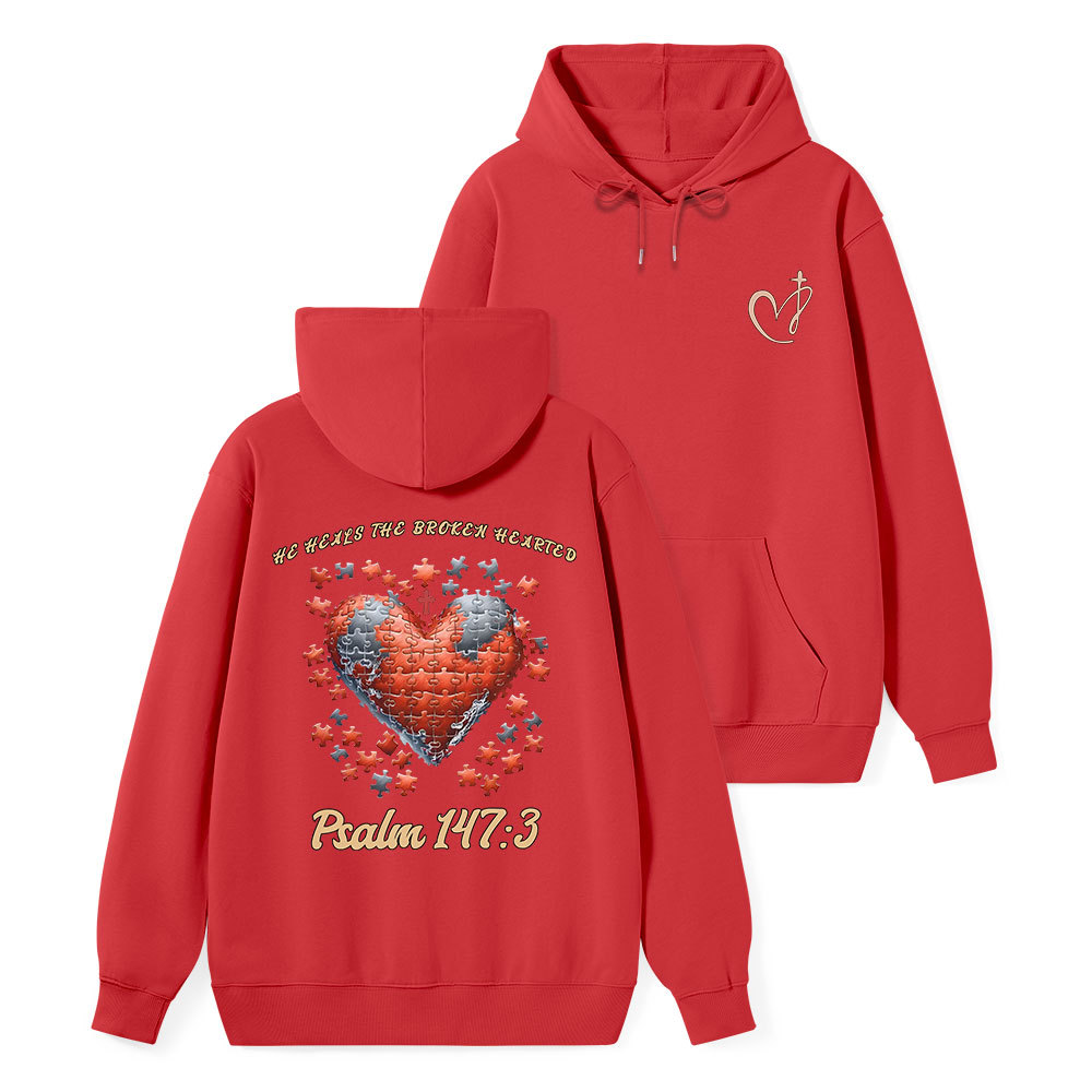 He Heals The Broken He Arted Classic Christian Hoodie