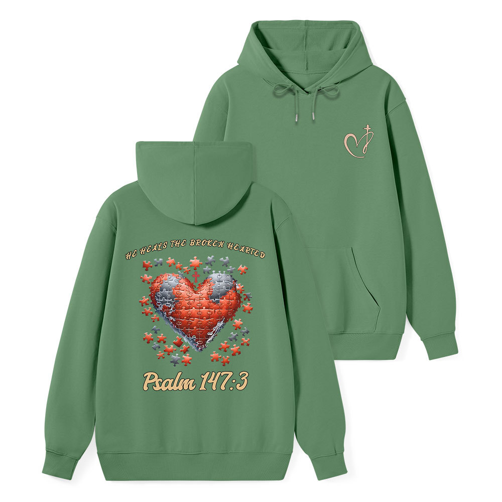He Heals The Broken He Arted Classic Christian Hoodie