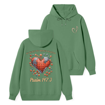He Heals The Broken He Arted Classic Christian Hoodie