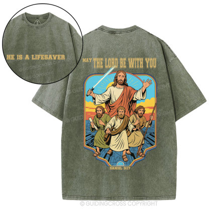He Is A Lifesaver Christian Washed T-Shirt