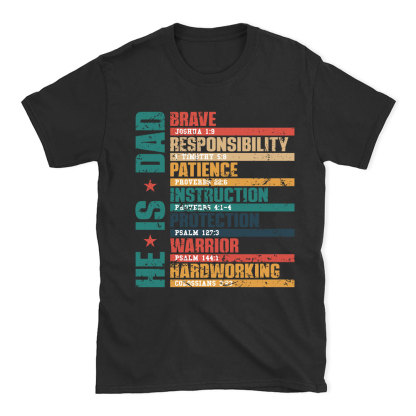 Personalized He Is Brave  Dad Christian T-Shirt