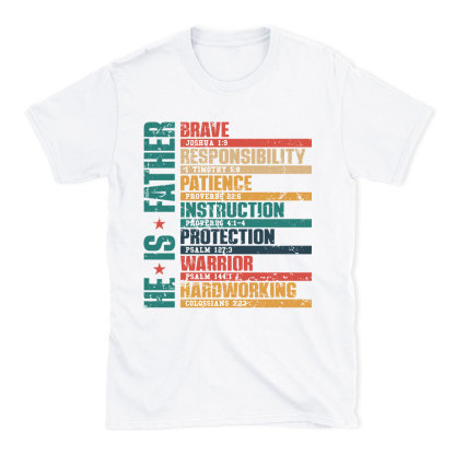 Personalized He Is Brave  Dad Christian T-Shirt