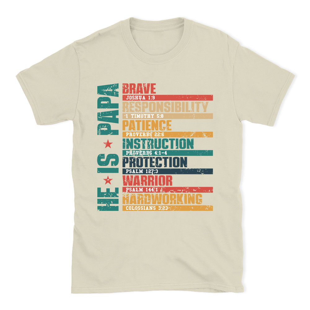 Personalized He Is Brave  Dad Christian T-Shirt