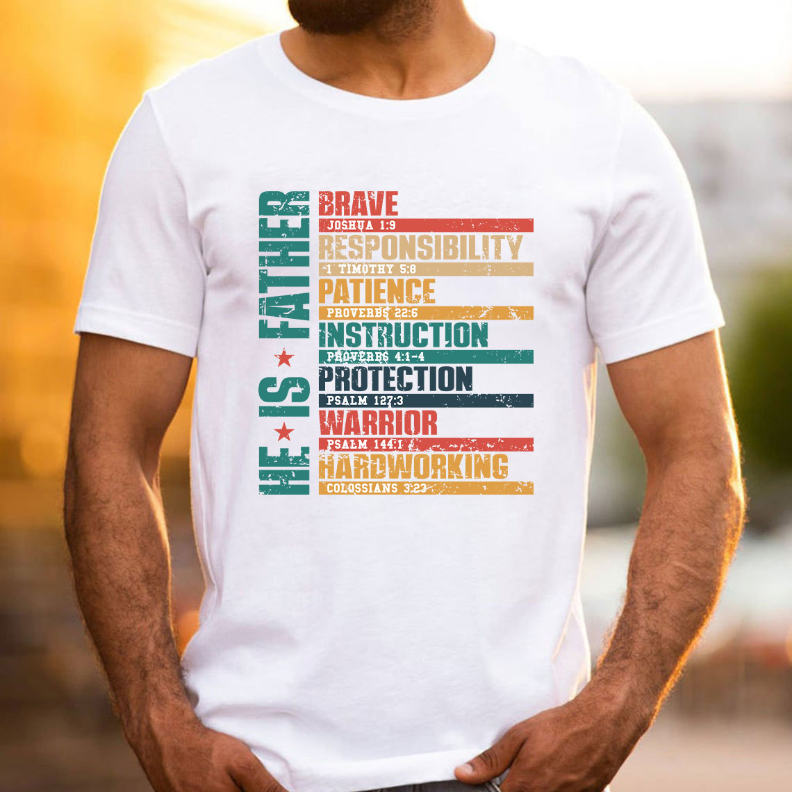 Personalized He Is Brave  Dad Christian T-Shirt