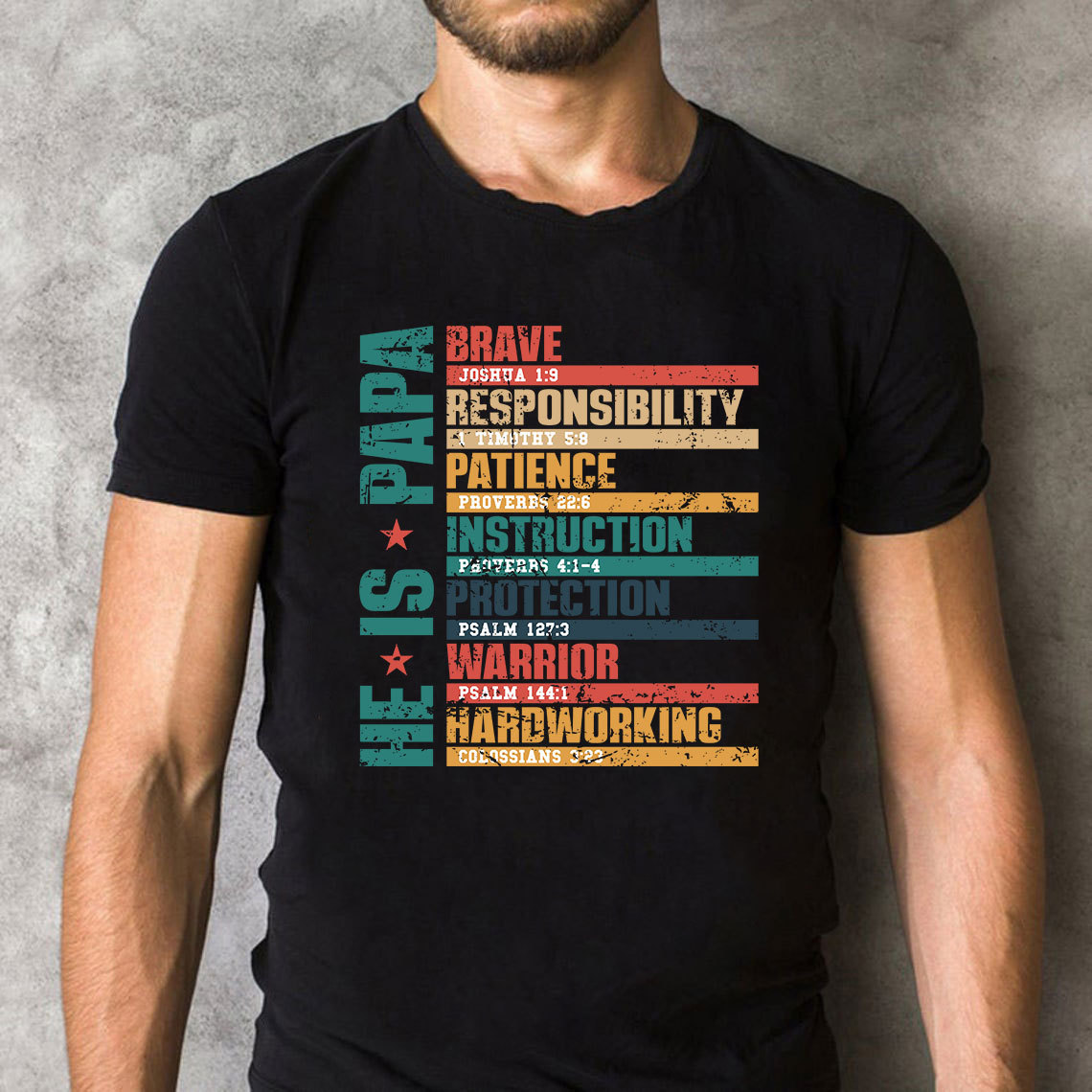 Personalized He Is Brave  Dad Christian T-Shirt