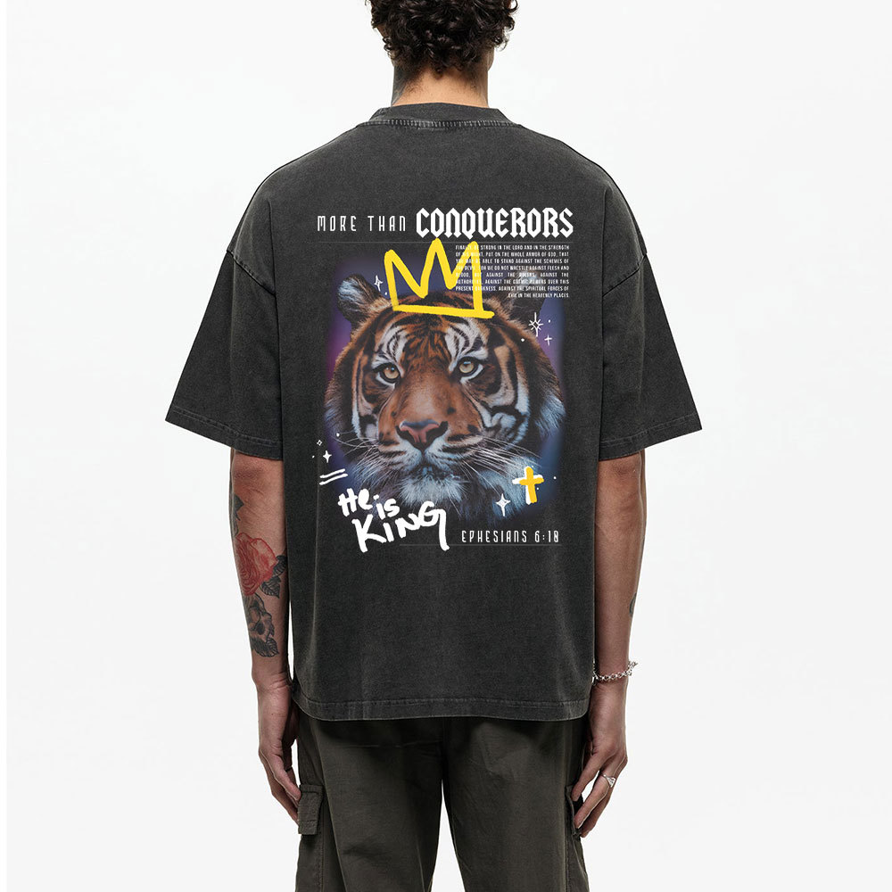 He Is King Christian Washed T-Shirt