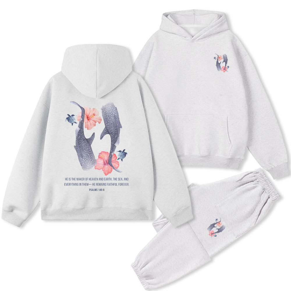 He Is Maker Of Heaven And Earth Christian Premium Fleece Hoodie Set