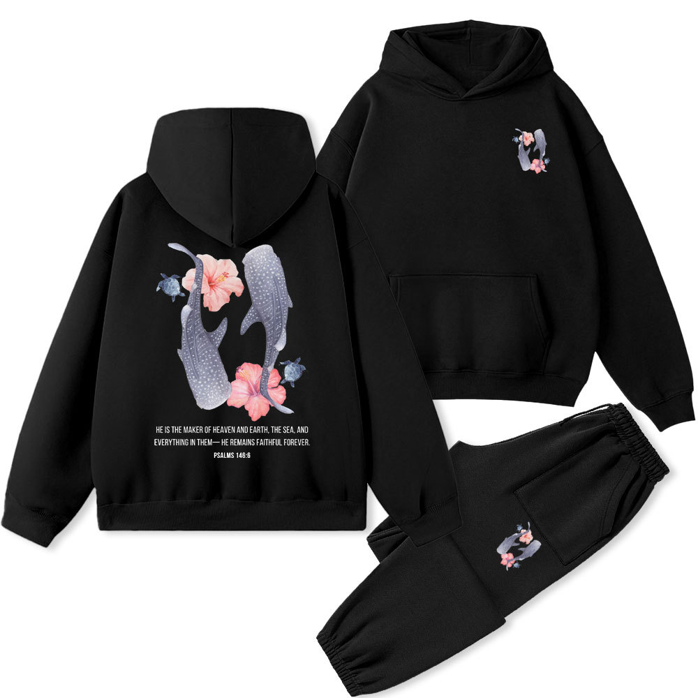 He Is Maker Of Heaven And Earth Christian Premium Fleece Hoodie Set