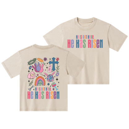 He Is Not Here,He Has Risen Christian Kid Washed T-Shirt