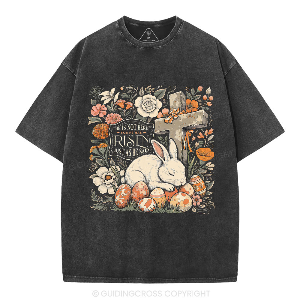 He Is Not Here Christian Washed T-Shirt