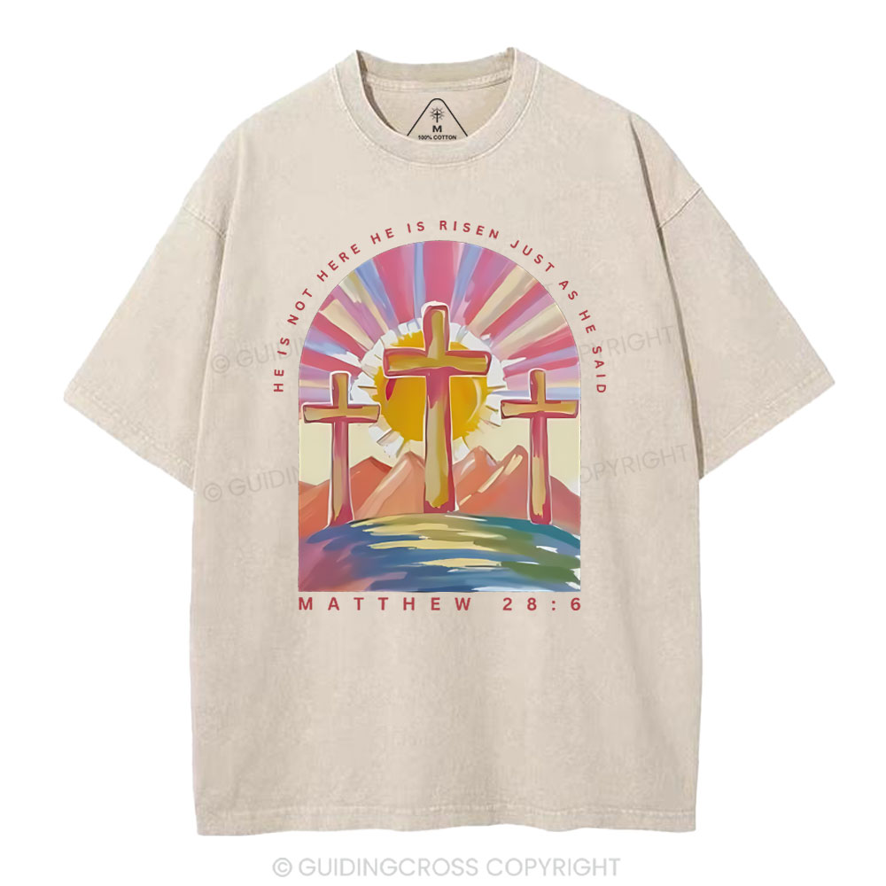 He Is Not Here Christian Washed T-Shirt