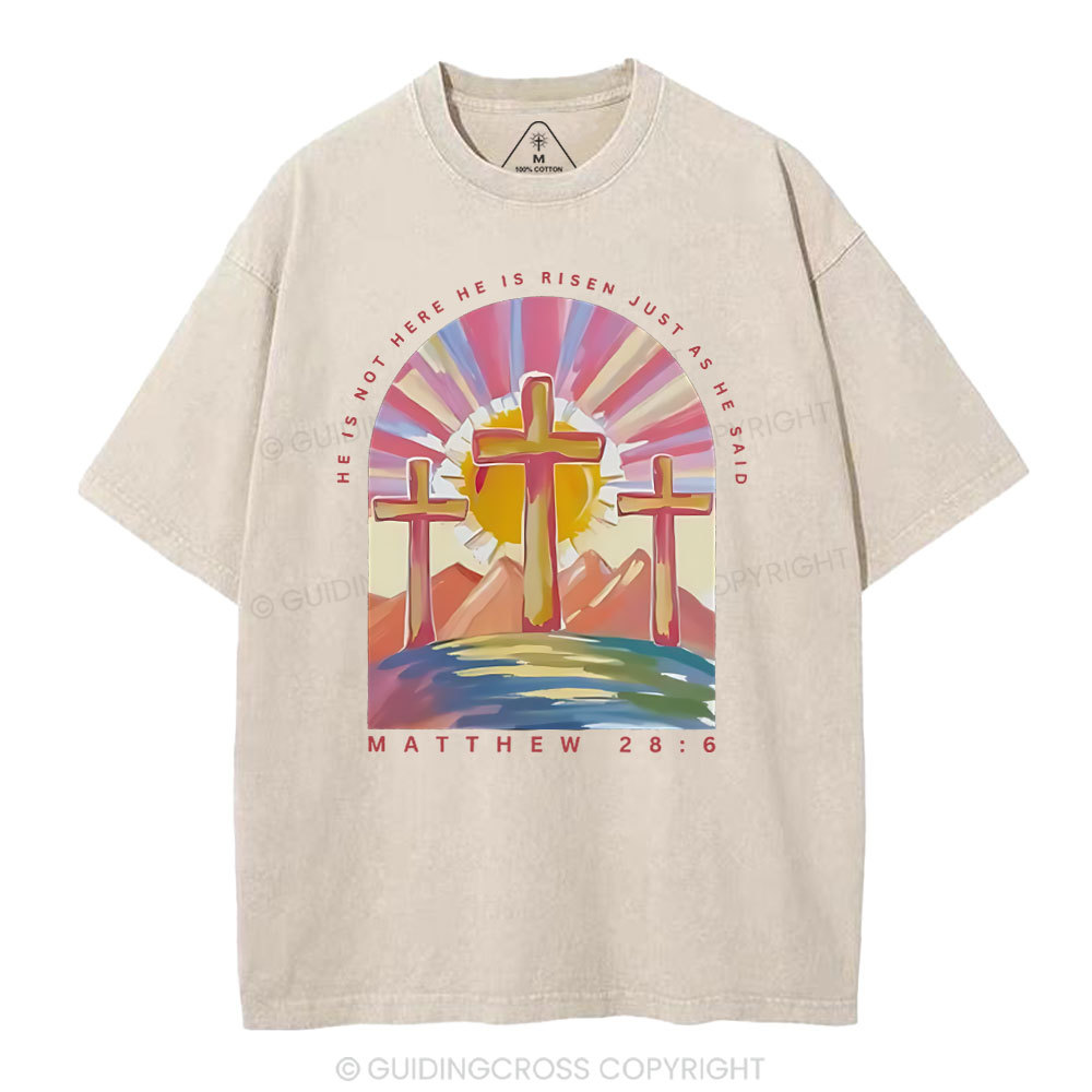 He Is Not Here Christian Washed T-Shirt