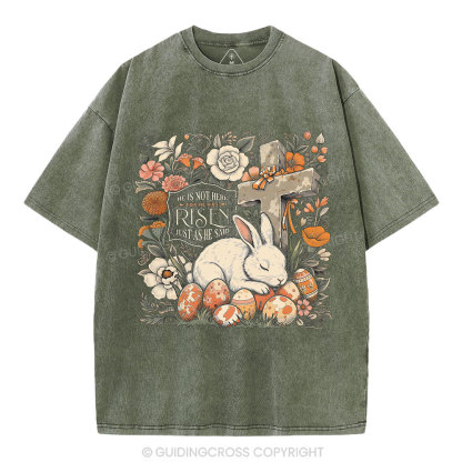 He Is Not Here Christian Washed T-Shirt