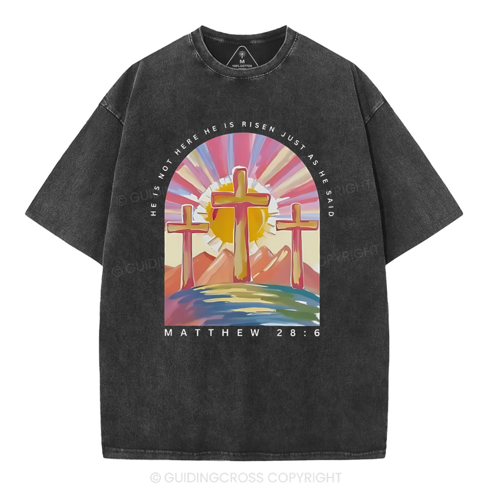He Is Not Here Christian Washed T-Shirt