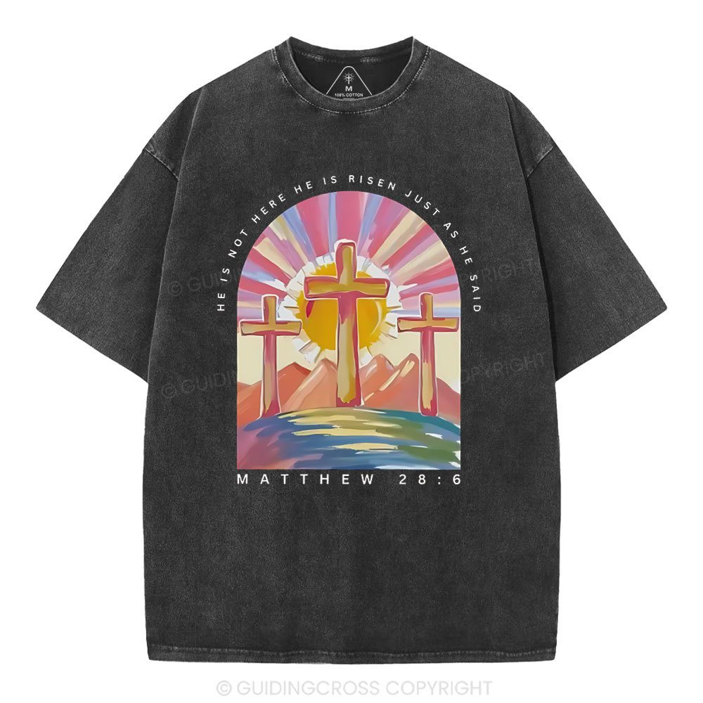 He Is Not Here Christian Washed T-Shirt