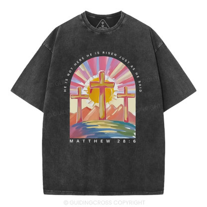 He Is Not Here Christian Washed T-Shirt