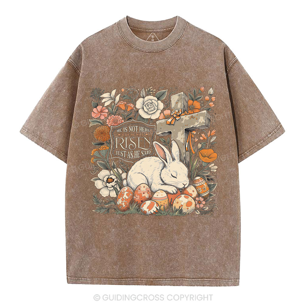 He Is Not Here Christian Washed T-Shirt