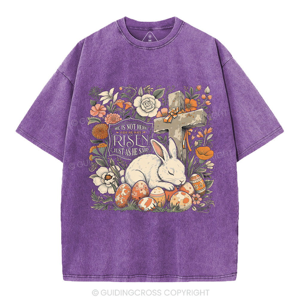 He Is Not Here Christian Washed T-Shirt