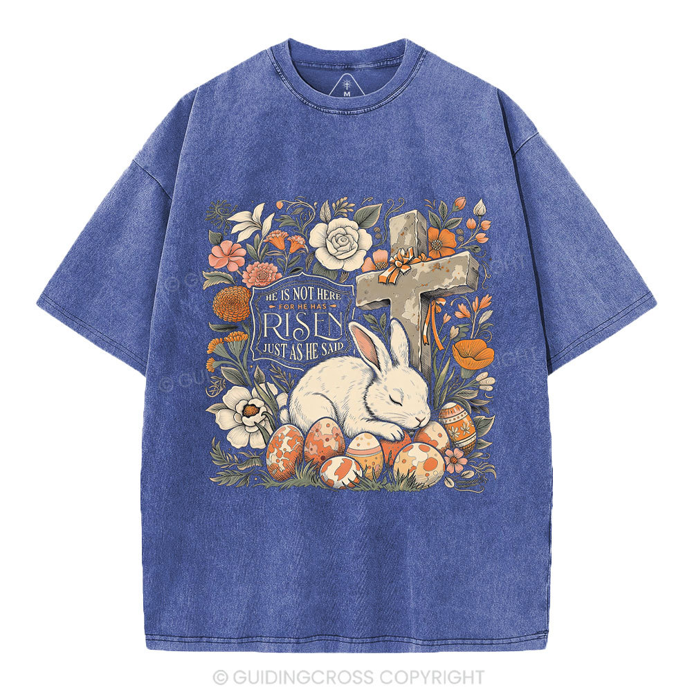 He Is Not Here Christian Washed T-Shirt