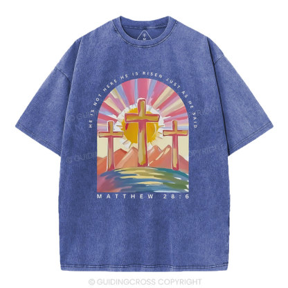 He Is Not Here Christian Washed T-Shirt