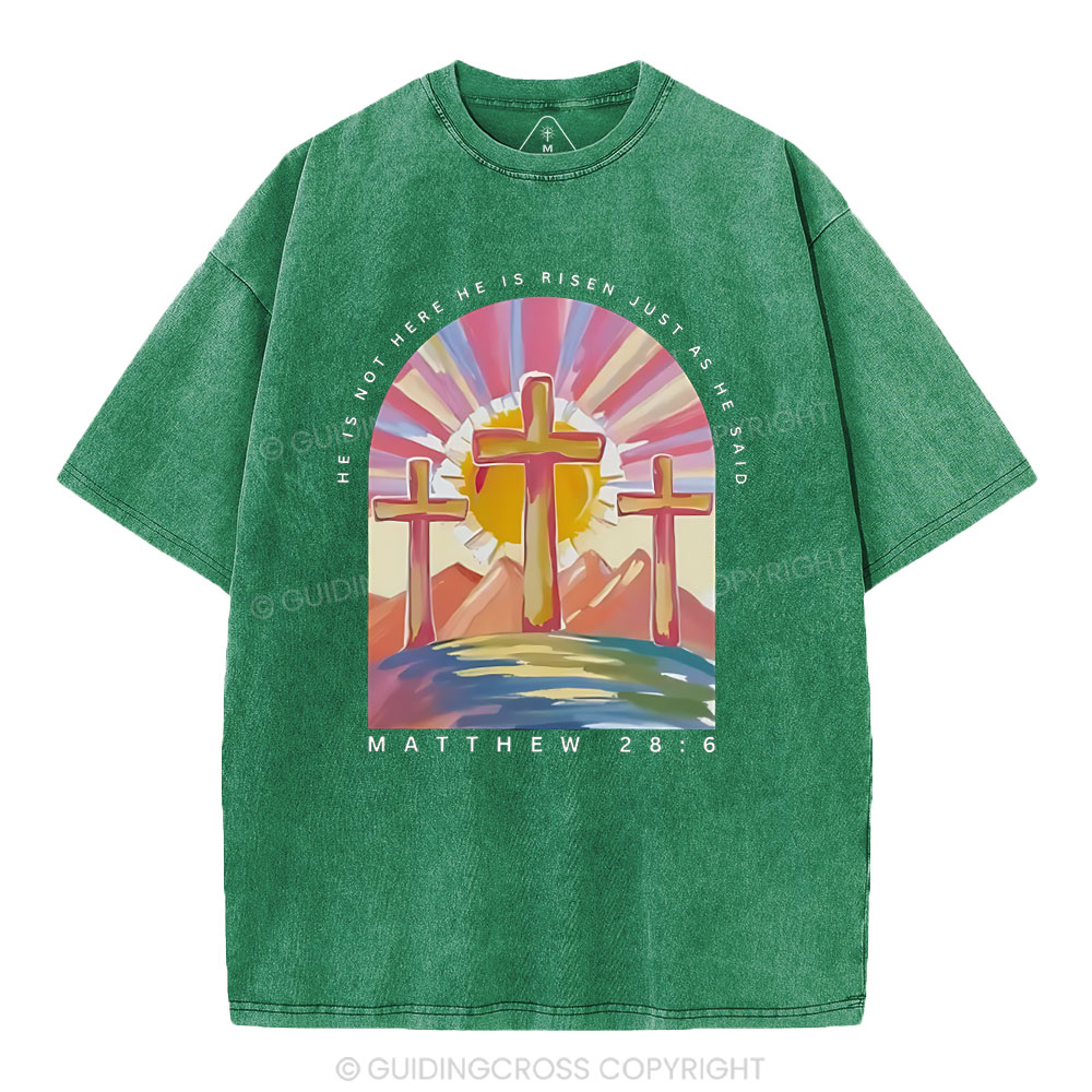 He Is Not Here Christian Washed T-Shirt