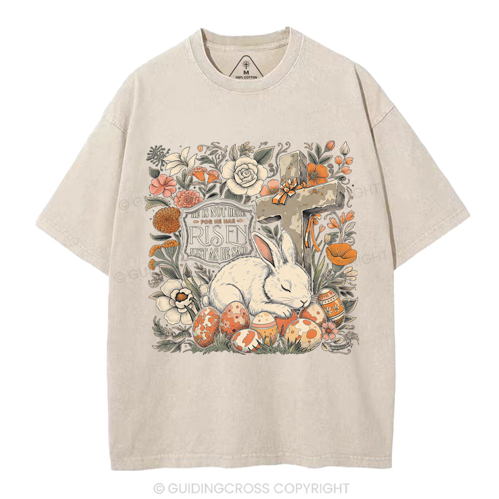 He Is Not Here Christian Washed T-Shirt