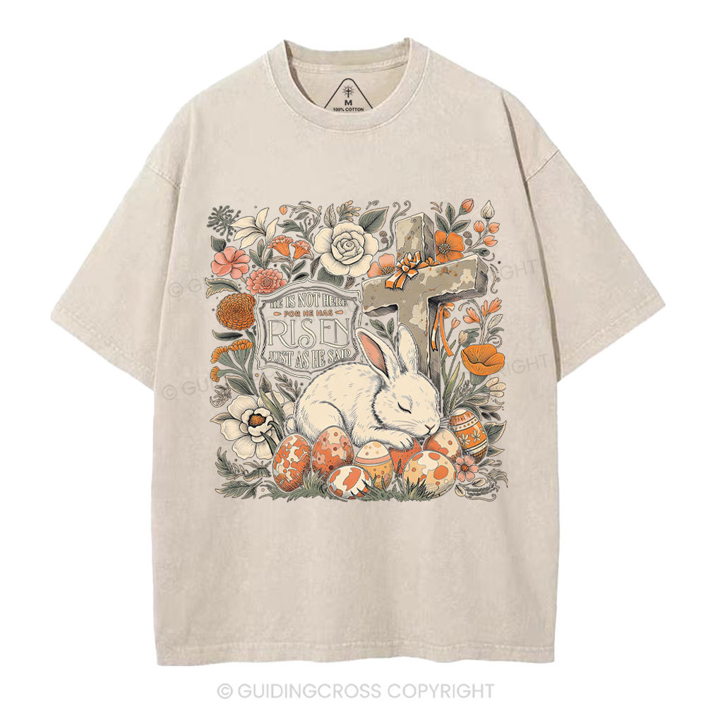 He Is Not Here Christian Washed T-Shirt