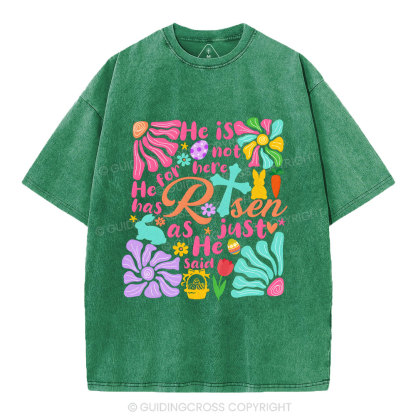 He Is Not Here Christian Washed T-Shirt