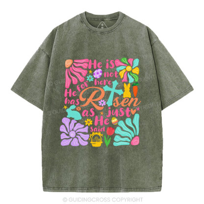 He Is Not Here Christian Washed T-Shirt