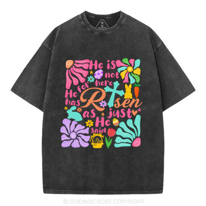 He Is Not Here Christian Washed T-Shirt