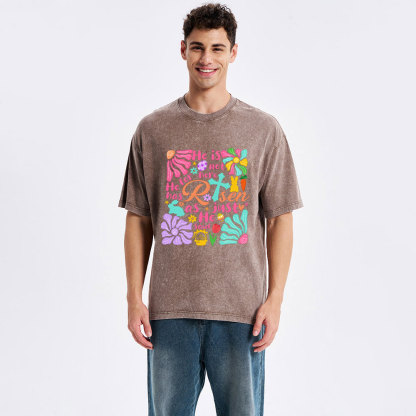He Is Not Here Christian Washed T-Shirt
