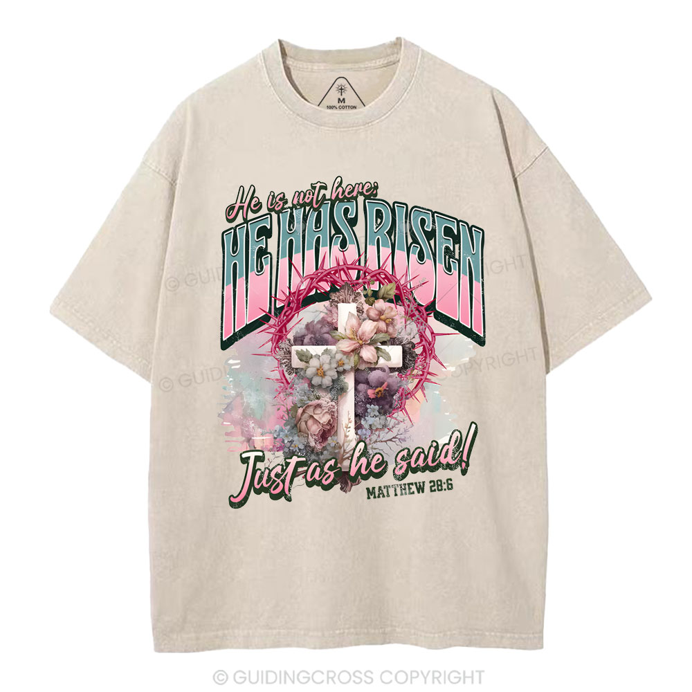 He Is Not Here Christian Washed T-Shirt