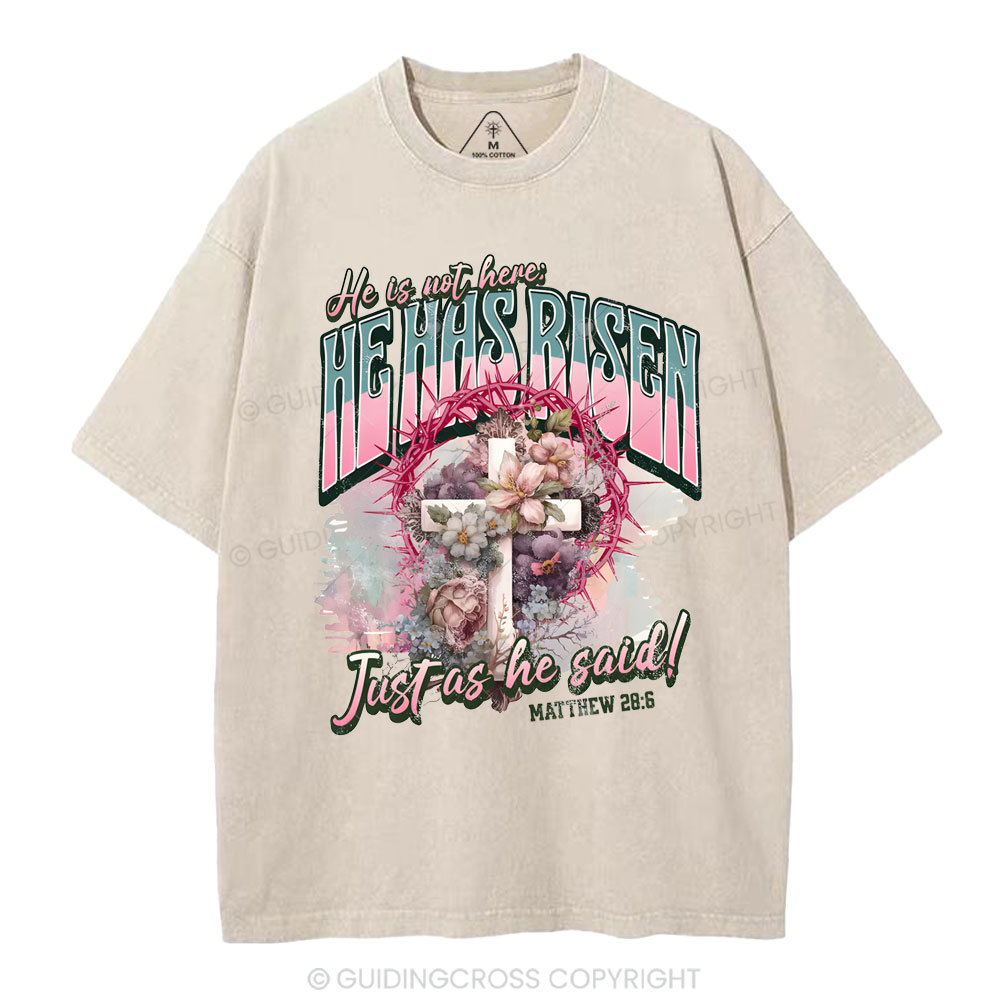 He Is Not Here Christian Washed T-Shirt