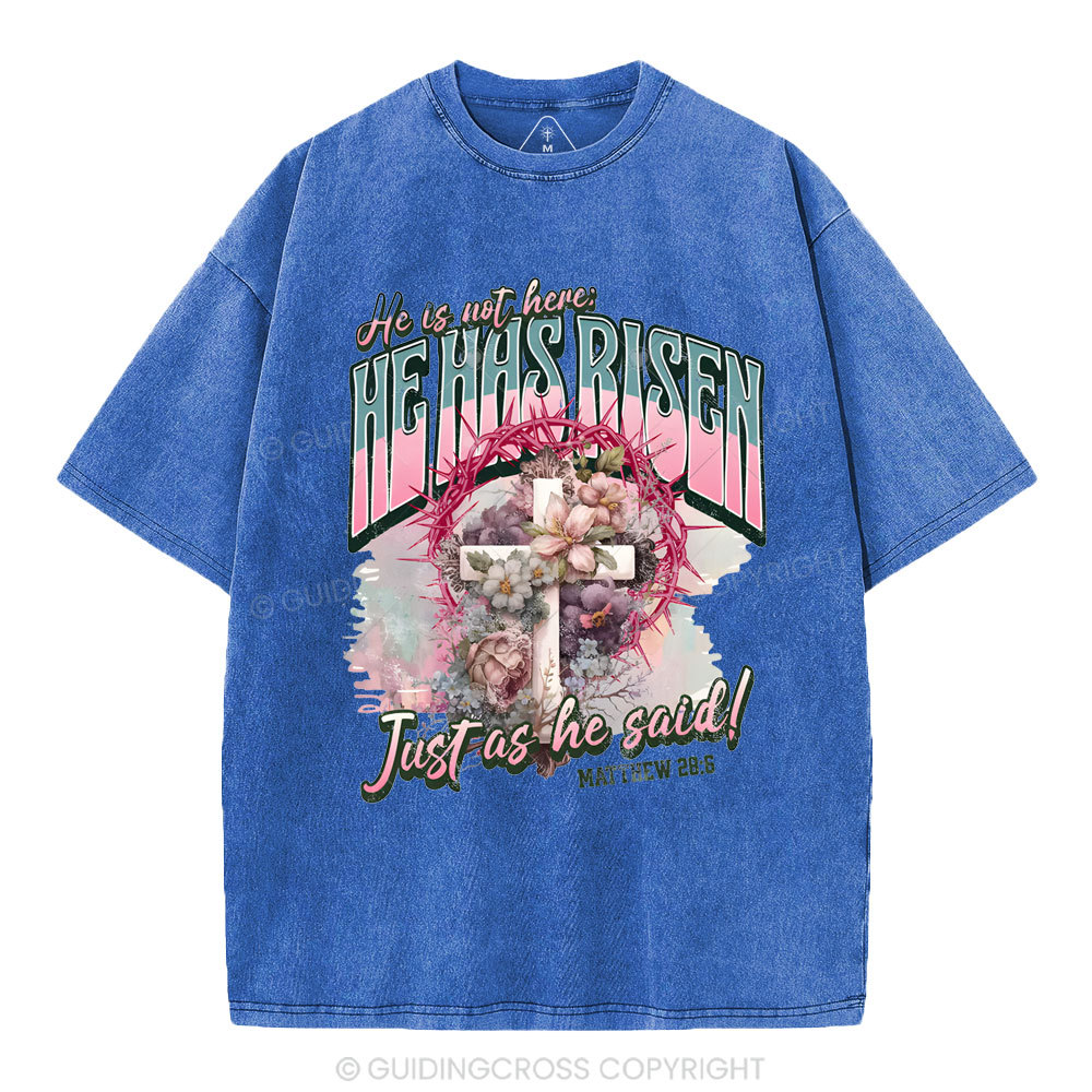 He Is Not Here Christian Washed T-Shirt