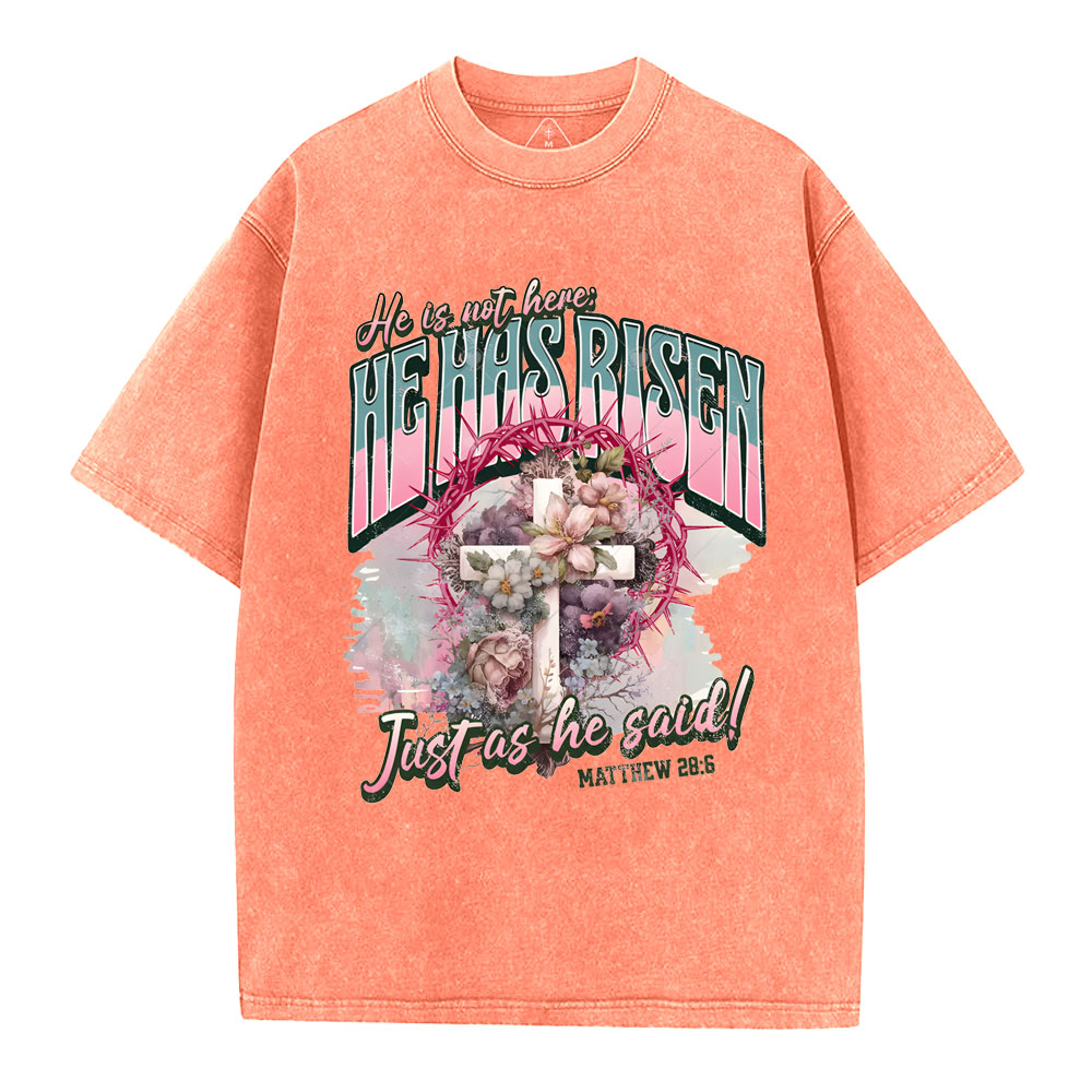 He Is Not Here Christian Washed T-Shirt