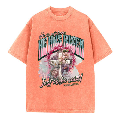He Is Not Here Christian Washed T-Shirt