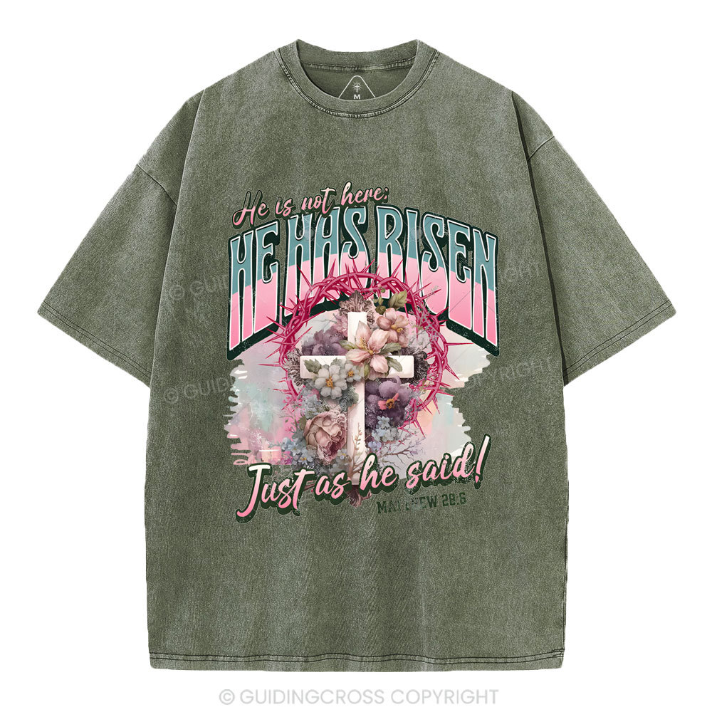 He Is Not Here Christian Washed T-Shirt