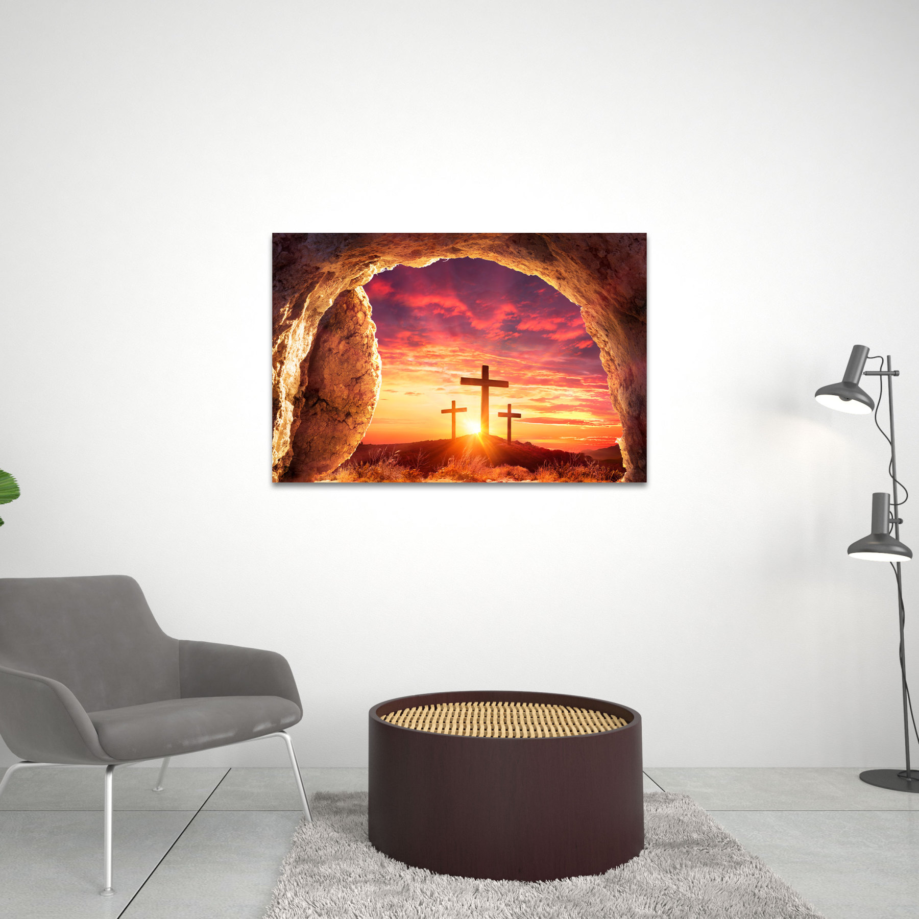 He Is Not Here For He Has Risen Christian Canvas Wall Art