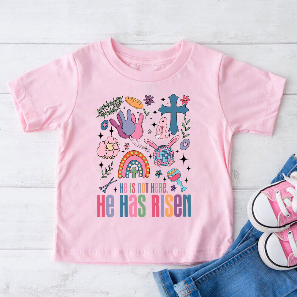 He Is Not Here He Has Risen Christian Kid T-Shirt