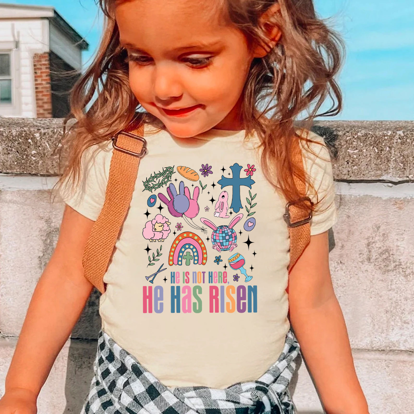 He Is Not Here He Has Risen Christian Kid T-Shirt