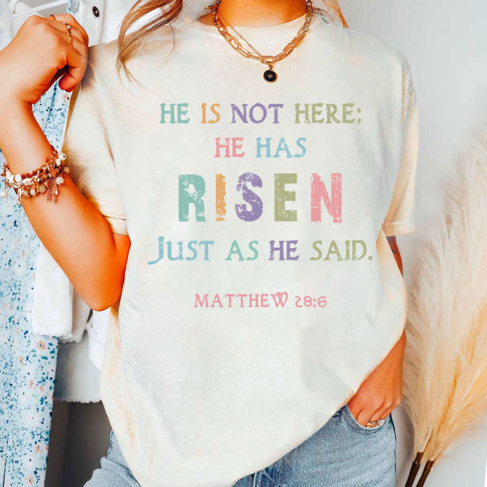 He Is Not Here He Has Risen Christian T-Shirt