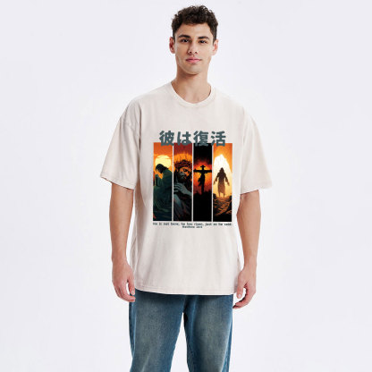 He Is Not Here He Has Risen Christian Washed T-Shirt