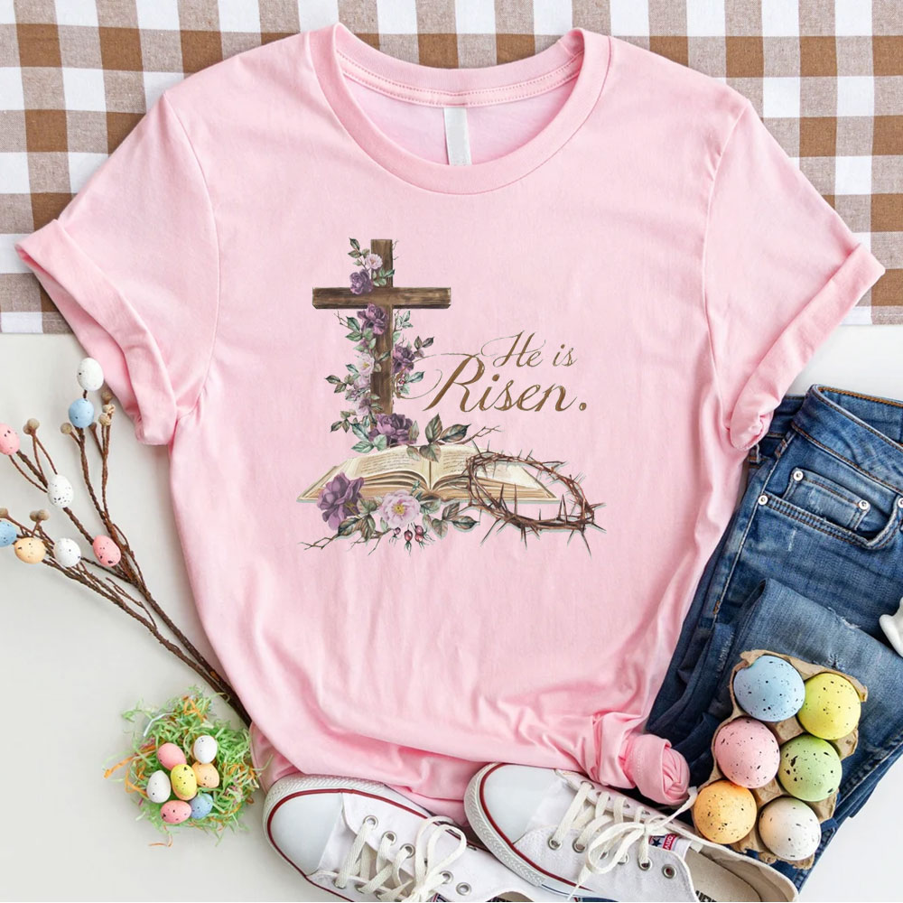 He Is Risen Christian  T-Shirt