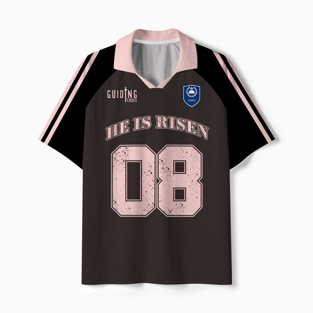 He Is Risen Christian Collar Jersey