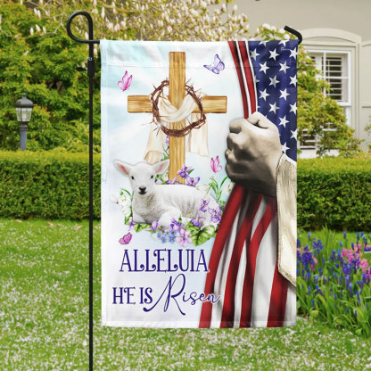 He Is Risen Christian Cross Flag