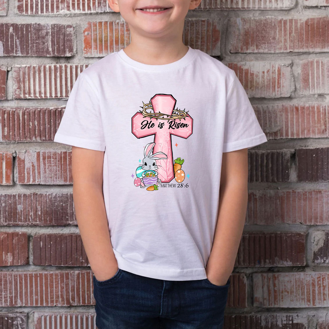 He Is Risen Christian Kid T-Shirt