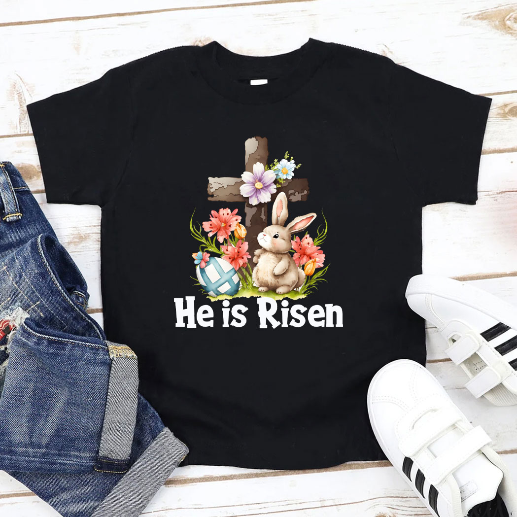 He Is Risen Christian Kid T-Shirt