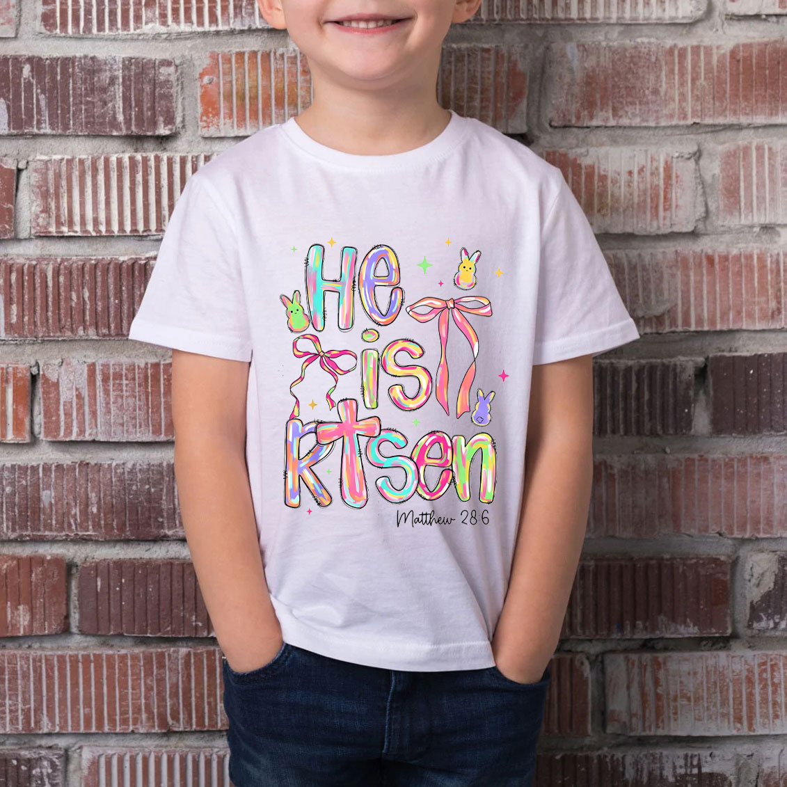 He Is Risen Christian Kid T-Shirt
