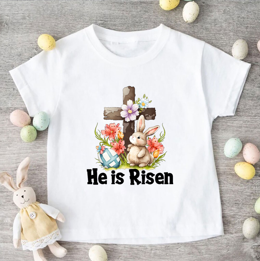He Is Risen Christian Kid T-Shirt