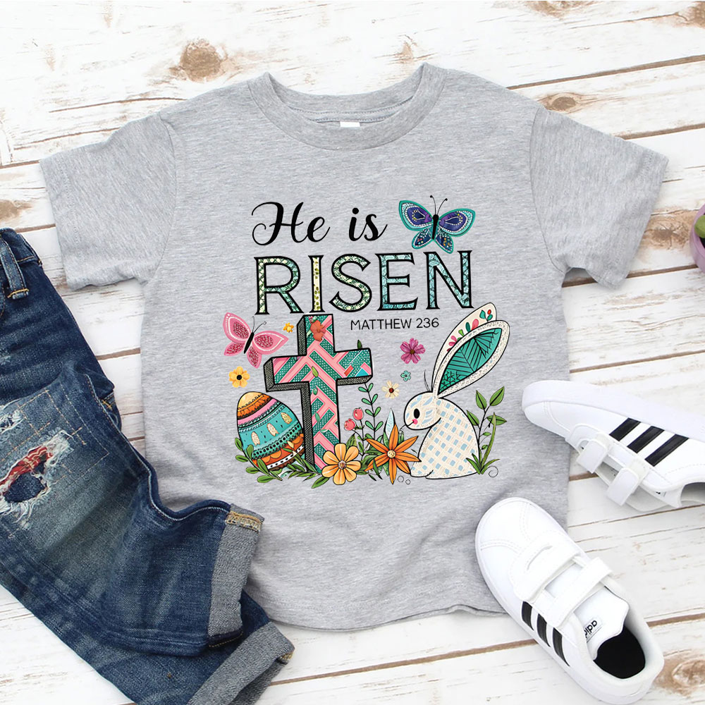 He Is Risen Christian Kid T-Shirt